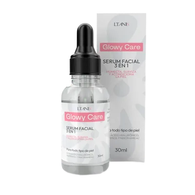 Glowy Care sérum facial con ácido hialurónico, niacinamida y péptidos de colágeno frasco gotero 30 ml Colombia